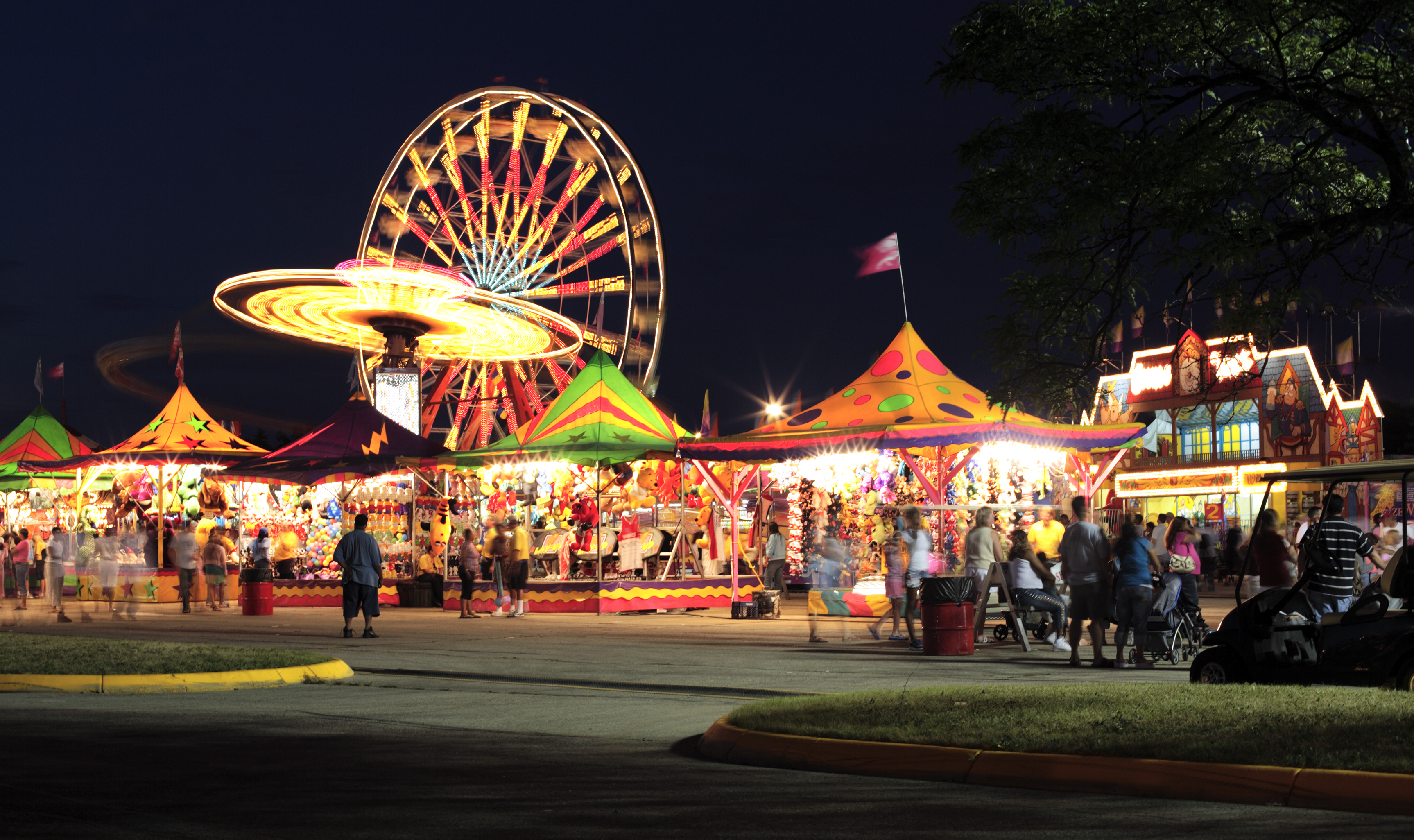 Warm summer night at the carnival