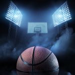 Basketball hoop and ball