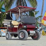 Club Car low speed vehicle on the beach