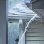 Drenching Rain Storm Water Overflowing Roof Gutter